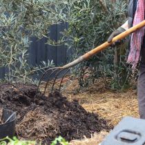 forking compost