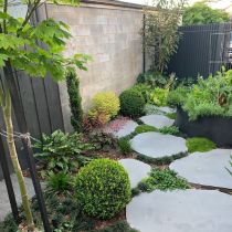 King garden paving and plantings