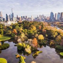 Aerial of Melbourne Gardens - Credit Royal Botanic Gardens Victoria